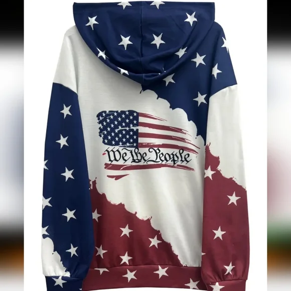 New Red White and Blue We the People Ladies Lightweight Sweatshirt sz xxl(14) - Picture 2 of 2